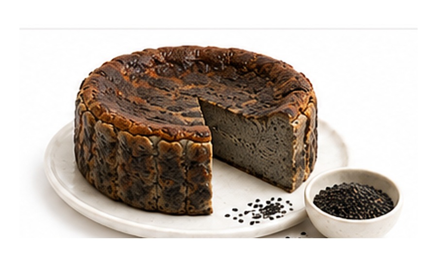Black sesame Basque cheesecake